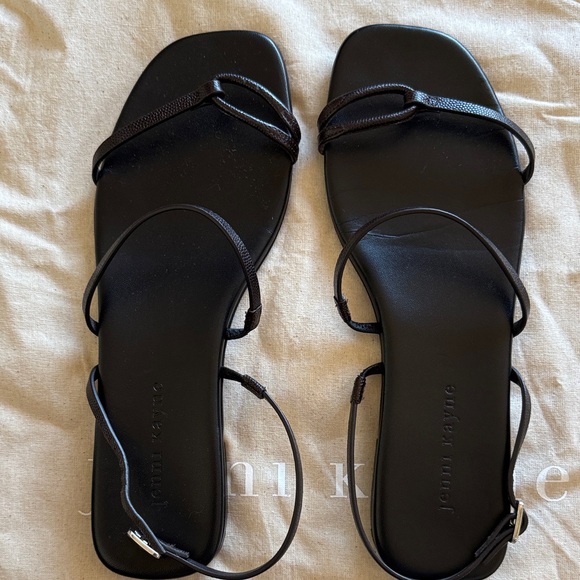 Jenni Kayne Romy Dark Brown Strappy Sandals - Picture 1 of 2